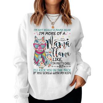 Funny Im Not Really A Mama Bear Im More Of A Mama Llama Women Crewneck Graphic Sweatshirt - Thegiftio UK