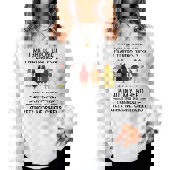 Funny In My Head Im Thinking About Getting More Chickens Women Crewneck Graphic Sweatshirt - Thegiftio