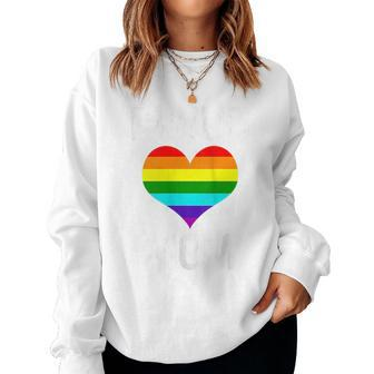 Gay Pride Proud Mom Parent Lgbtq Rainbow Flag Gay Son Women Sweatshirt | Mazezy
