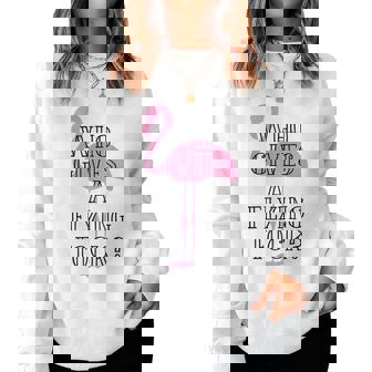 Who Gives A Flying Flock Flamingo Who Gives A Flying Fuck Women Sweatshirt | Mazezy