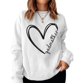 Godmother Heart For Mother Day Women Funny Gifts Women Crewneck Graphic Sweatshirt - Thegiftio