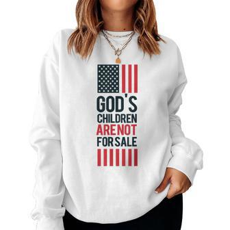Gods Children Are Not For Sale America Flag Women Crewneck Graphic Sweatshirt - Thegiftio UK
