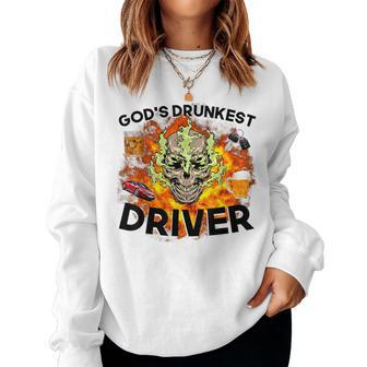God's Drunkest Driver- Driver Vintage Meme Women Sweatshirt - Monsterry CA