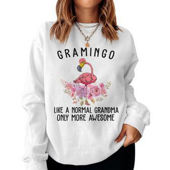 Gramingo Flamingo Like A Normal Grandma Only More Awesome Women Crewneck Graphic Sweatshirt - Thegiftio UK
