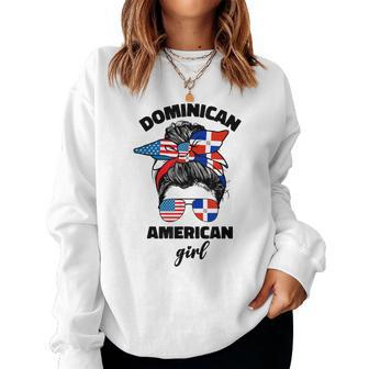 Half Dominican American Dominicana Republic Flag Girl Women Sweatshirt - Monsterry AU