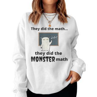 Halloween Math Teacher Ghost Monster Math Spooky Season Women Sweatshirt - Thegiftio UK