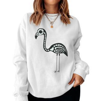 Halloween Skeleton Flamingo Animal Costume Women Sweatshirt | Mazezy