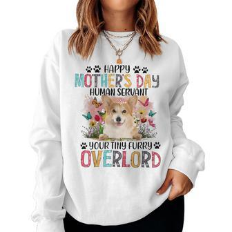 Happy Corgi Dog Lover Flower Dogs Mama Women Sweatshirt | Mazezy