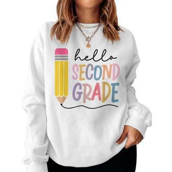 Hello Second Grade Team 2Nd Grade Teacher Squad Graduation Women Sweatshirt - Monsterry