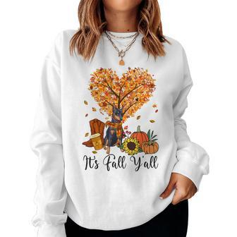 It's Fall Y'all Doberman Dog Lovers Thanksgiving Halloween Halloween Women Sweatshirt | Mazezy