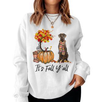 It's Fall Y'all Great Dane Dog Lovers Thanksgiving Halloween Halloween Women Sweatshirt | Mazezy