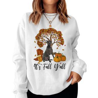 It's Fall Y'all Great Dane Dog Thanksgiving Halloween Halloween Women Sweatshirt | Mazezy