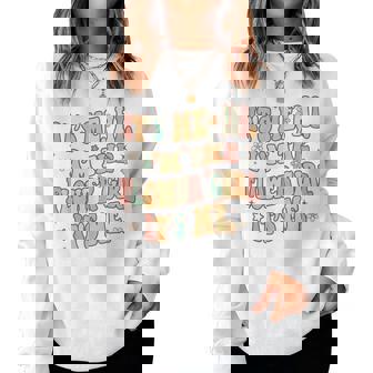 Its Me Hi Im The Flower Girl Its Me Groovy Flower Girl Women Sweatshirt | Mazezy