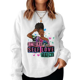 It's The Self Love For Me Afro Woman Leopard Black Girl Women Sweatshirt - Seseable