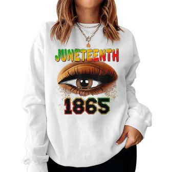 Junenth Eye African American Women Black History Pride Women Crewneck Graphic Sweatshirt - Thegiftio UK
