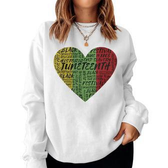 Junenth Heart African American Women Black History Pride Women Crewneck Graphic Sweatshirt - Thegiftio UK