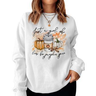Just A Girl Who Loves Fall Pumpin Spice Latte Autumn Women Sweatshirt | Mazezy UK