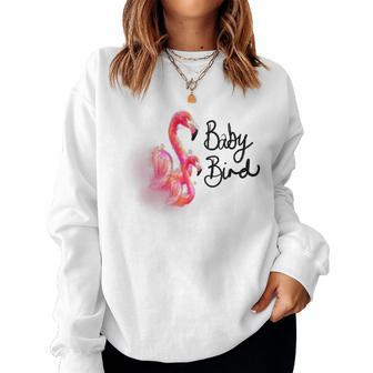 Kids Baby Bird Flamingo Watercolor For Kids Women Sweatshirt | Mazezy