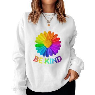 Be Kind Anti-Bullying Kindness Orange Unity Day Sunflower Women Sweatshirt - Seseable