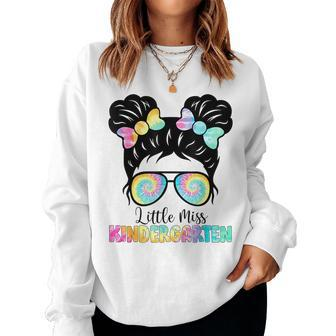 Little Miss Kindergarten Girl Back To School Kindergarten Women Sweatshirt | Mazezy