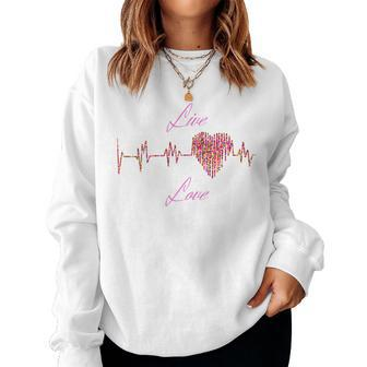Womens Love And Love Body Pulse Pride Women Sweatshirt | Mazezy