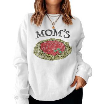 Moms Spaghetti Italian Graphic Print Women Sweatshirt | Mazezy