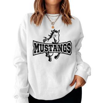 Mustangs Teacher Student School Sports Fan Team Spirit Women Sweatshirt - Seseable