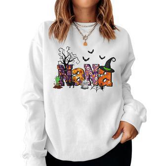Nana Halloween Witch Hat Pumpkin Spooky Family Matching Women Sweatshirt | Mazezy AU