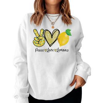Peace Love Lemon Farmer Cocktails Lover Fruits Women Sweatshirt - Monsterry DE