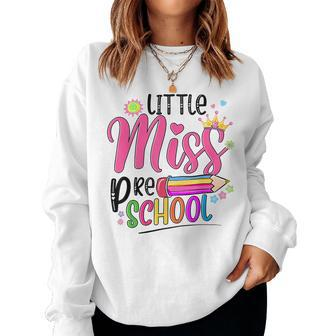 Pencil Little Miss Preschool Back To School Preschool Girls Women Sweatshirt | Mazezy