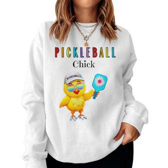 Pickleball Chick Cute Hippie Peace Love Pickleball Chick Women Sweatshirt | Mazezy DE