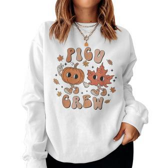 Picu Crew Pumpkin Thanksgiving Fall Pediatric Icu Nurse Women Sweatshirt - Monsterry CA