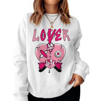 Pink Loser Lover Pink Drip Heart Matching For Women Sweatshirt | Mazezy