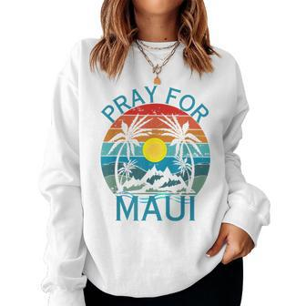 Pray For Maui Hawaii Wildflower Support Women Sweatshirt - Seseable