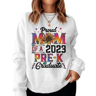 Proud Mom Of A 2023 Pre-K Graduate Leopard Tie Dye Grad Women Sweatshirt | Mazezy