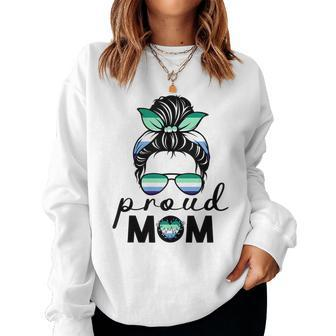Proud Mom Mlm Pride Lgbt Support Subtle Gay Male Mlm Flag Women Sweatshirt | Mazezy