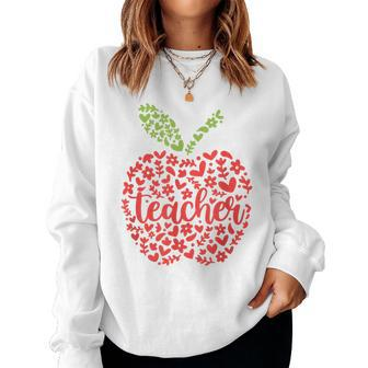 Proud Teacher Apple Shape Teacher Job Pride Women Sweatshirt | Mazezy AU