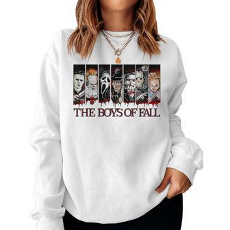 Retro The Boys Of Fall Vintage Horror Movie Halloween Autumn Women Sweatshirt - Seseable