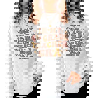 Retro Groovy In My 4Th Grade Teacher Era Era Back To School Women Sweatshirt | Mazezy