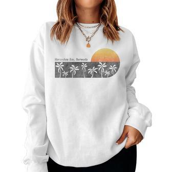 Retro Horseshoe Bay Bermuda Beach Sunset Women Sweatshirt | Mazezy