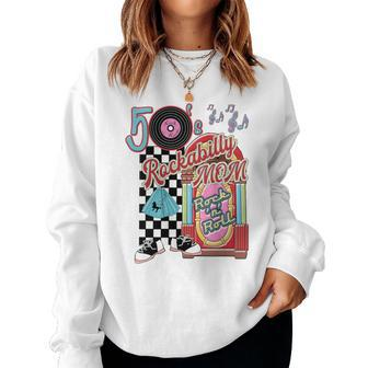 Rockabilly Mom Lets Go To The Hop 1950'S Retro Jukebox Women Sweatshirt | Mazezy