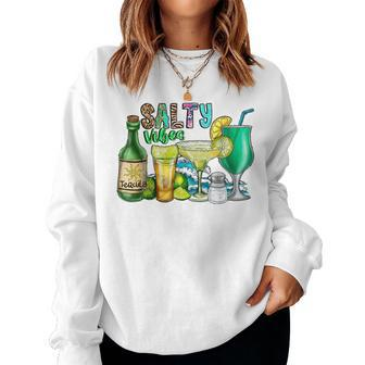 Salty Summer Vibes Drink Tequila Margarita Vacation Wave Women Sweatshirt | Mazezy