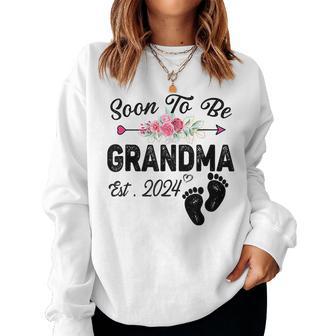 Soon To Be Grandma 2024 Mothers Day For New Grandma Nana Women Crewneck Graphic Sweatshirt - Monsterry UK