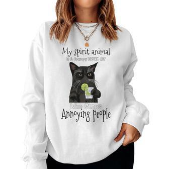 My Spirit Animal Is A Grumpy Drunk Cat Who Slaps Annoying Women Sweatshirt - Seseable