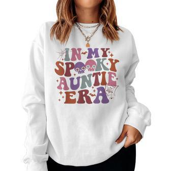 In My Spooky Auntie Era Halloween Groovy Cool Aunt Auntie Women Sweatshirt | Mazezy