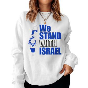 We Stand With Israel Flag Outline For And Women Sweatshirt - Monsterry DE