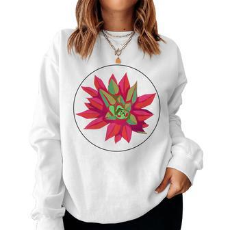 Succulent And Cactus Artistic Echeveria Women Sweatshirt | Mazezy