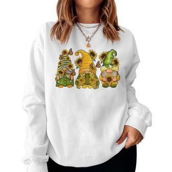 Sunflower Gnome Funny Hippie Gnome Women Men Kid Women Crewneck Graphic Sweatshirt - Thegiftio UK