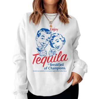 The Breakfasts Of Championss Tequila - Special Gifts Women Crewneck Graphic Sweatshirt - Thegiftio UK