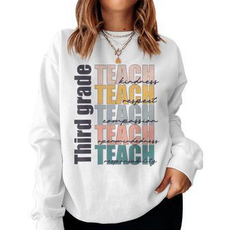Third Grade Teach 3Rd Grade Teacher Team Back To School Women Sweatshirt - Seseable